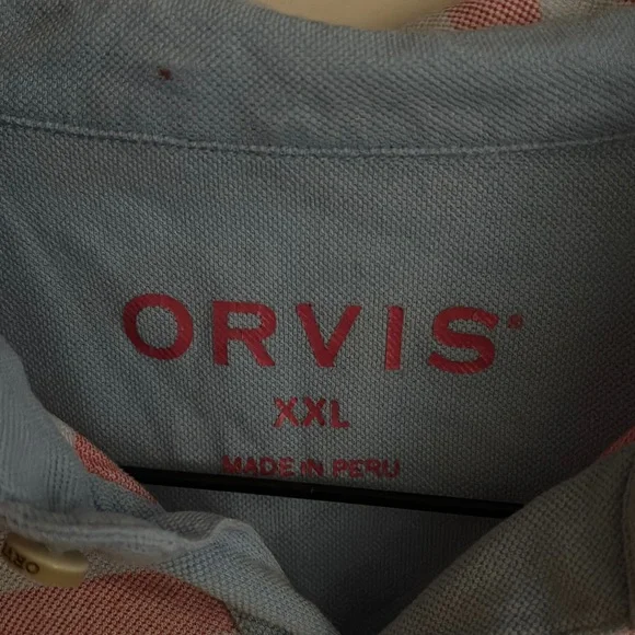 Orvis XXL Pink and blue Striped Shirt - Picture 2 of 3